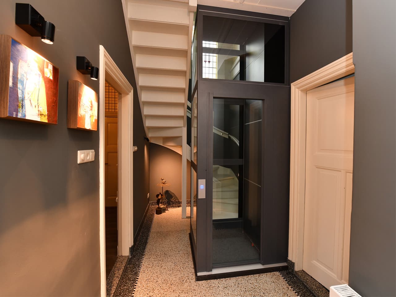 small black home lift cibes a4000 in house