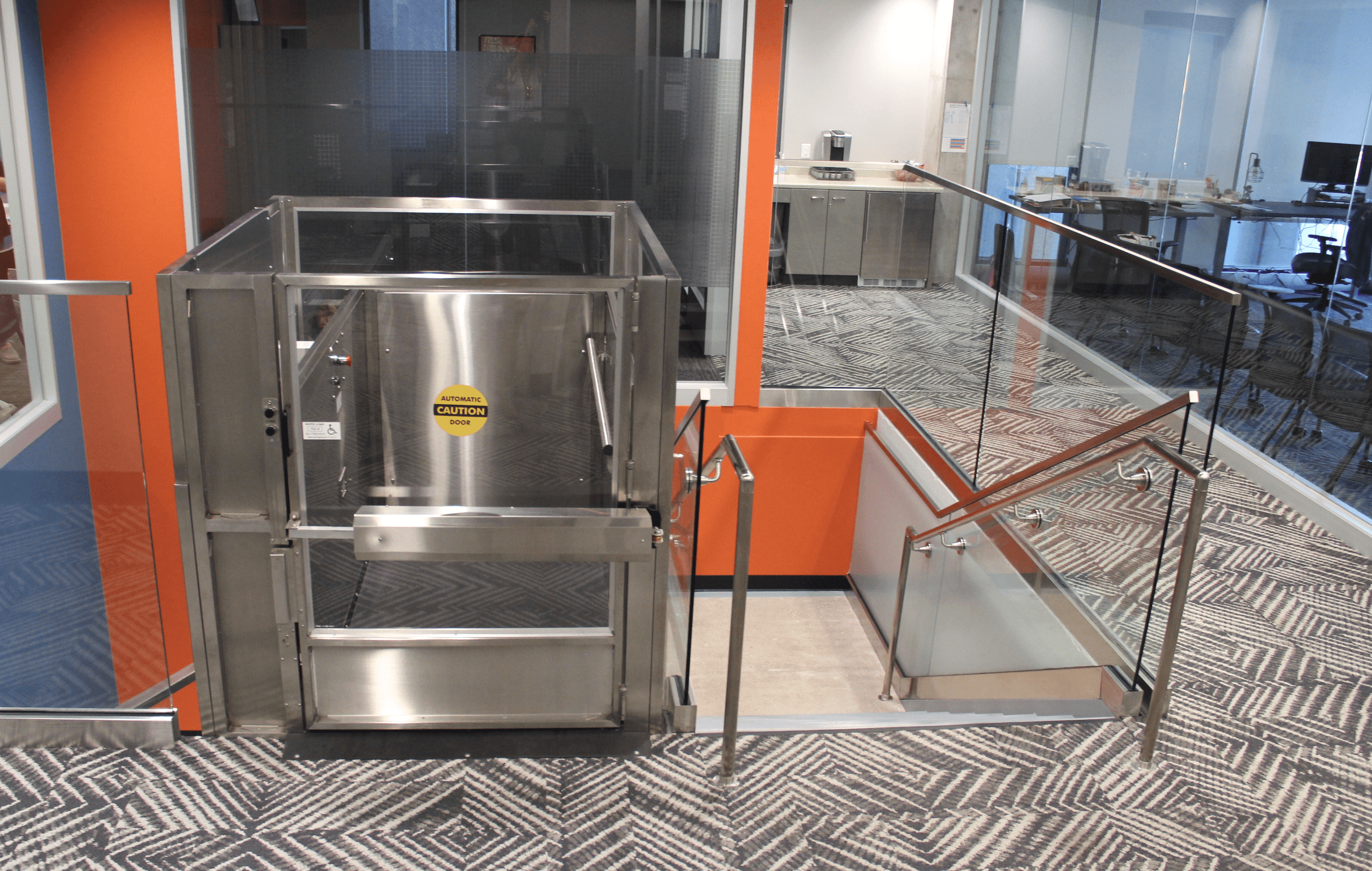 stainless steel and clear laminated safety glass