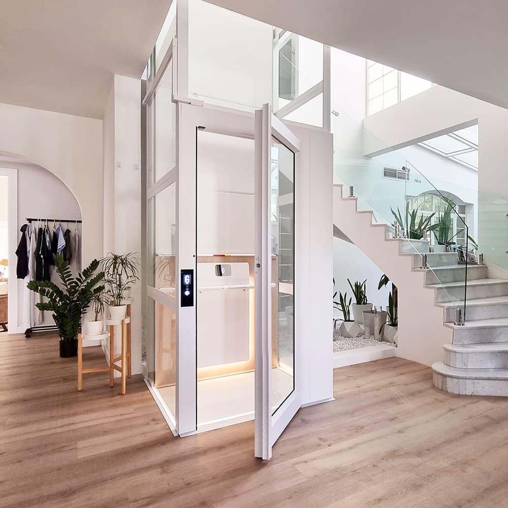 White Cibes Air platform elevator in a staircase