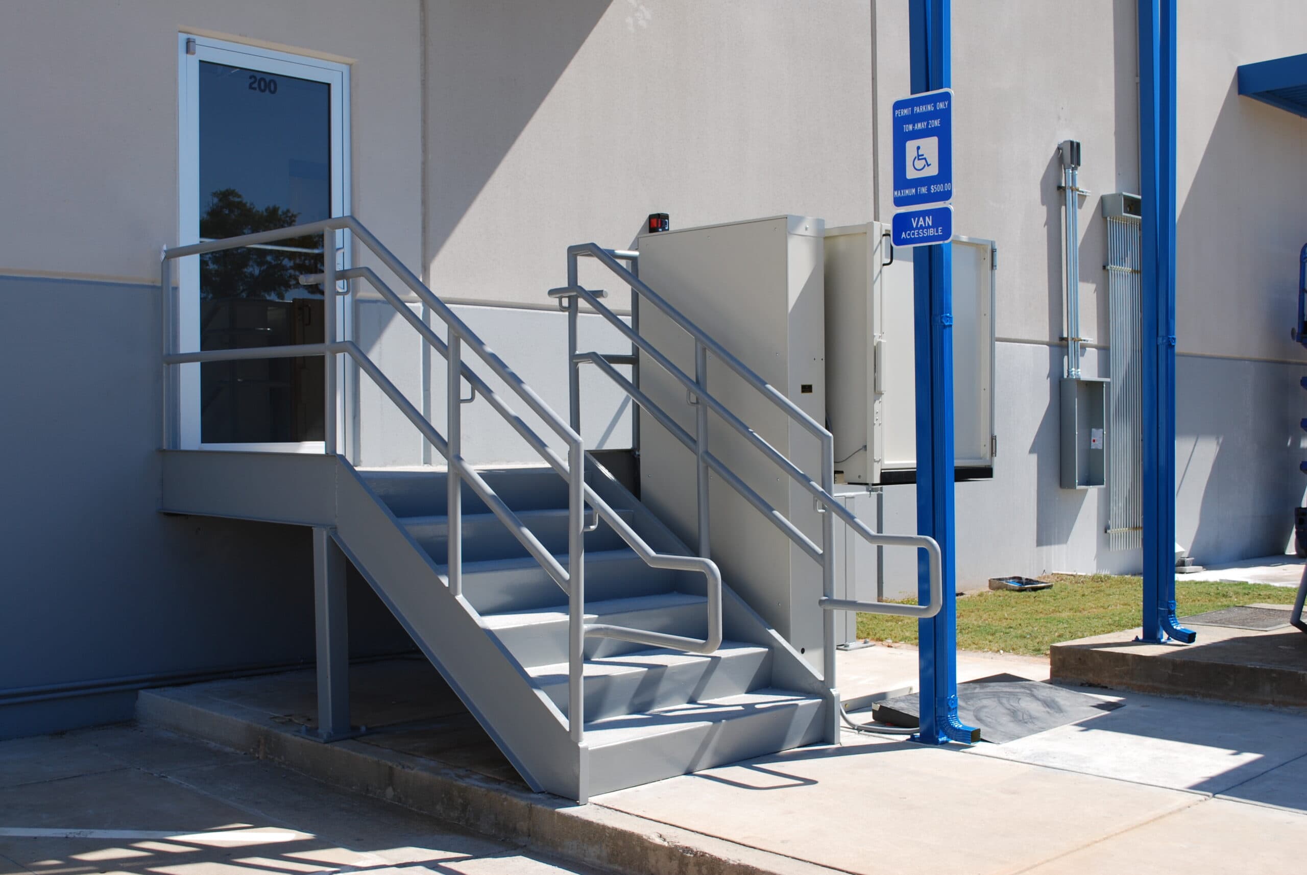 unenclosed lift commercial elevator setting outdoor